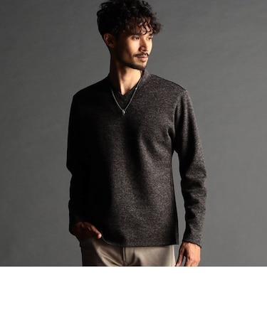 メランジボンディング ドレスVネックプルオーバー