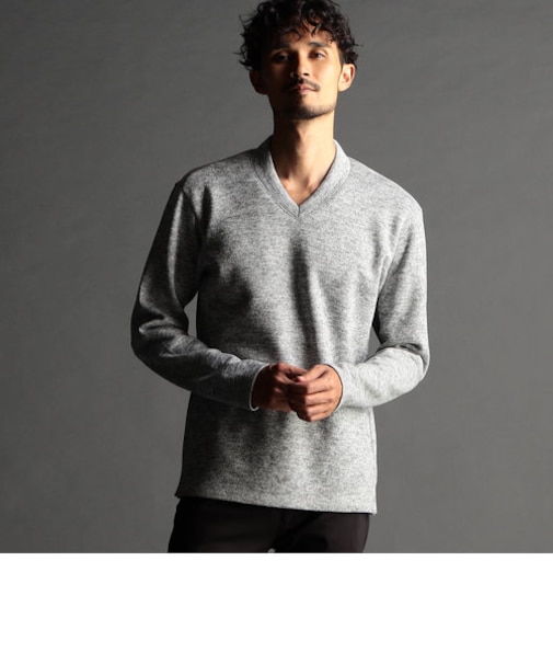 メランジボンディング ドレスVネックプルオーバー