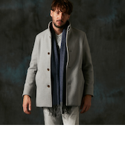 ストレッチメルトンスタンドミドルコート