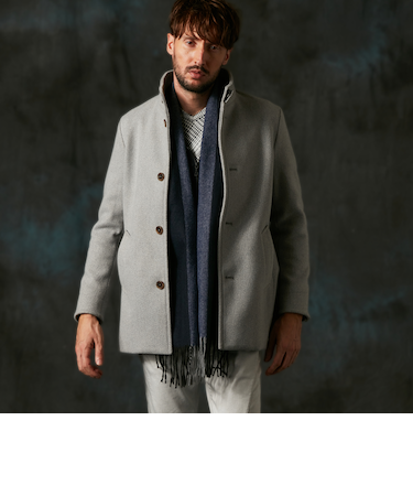 ストレッチメルトンスタンドミドルコート