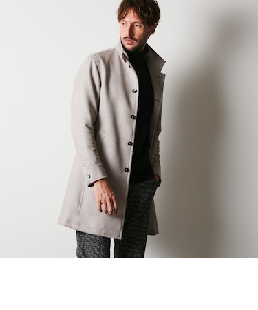 マイクロ起毛ポンチスタンドコート