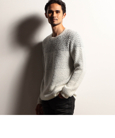 【RIELABO】グラデーションシェブロン クルーネックニット