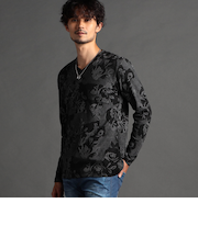 アラカルト リンクスジャガードVネックプルオーバー