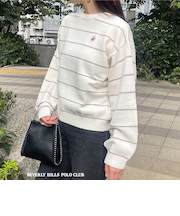 【BEVERLY HILLS POLO CLUB】ボーダーニットプルオーバー