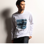 【RIELABO】グラフィックプリントクルーネック長袖Ｔシャツ