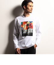 【RIELABO】グラフィックプリントクルーネック長袖Ｔシャツ