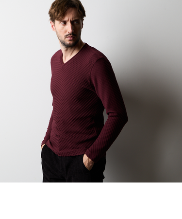 バイヤスケーブルブリスターVネックプルオーバー