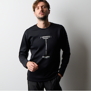 ストレッチポンチロゴプリント長袖Tシャツ