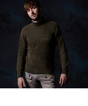 メランジモールオフタートルネックニット