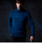 メランジモールオフタートルネックニット