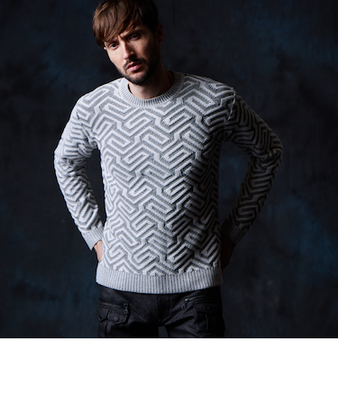 幾何学柄ジャカードニット