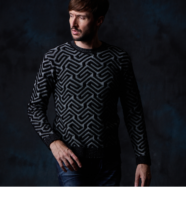 幾何学柄ジャカードニット