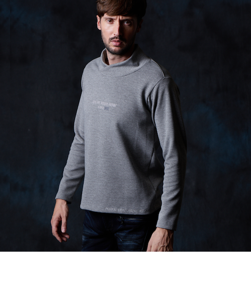 ショールカラー風オフタートルプルオーバー