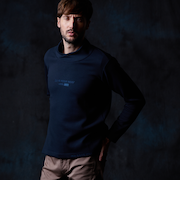 ショールカラー風オフタートルプルオーバー