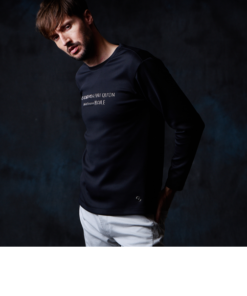 ストレッチポンチジェルプリント長袖Ｔシャツ