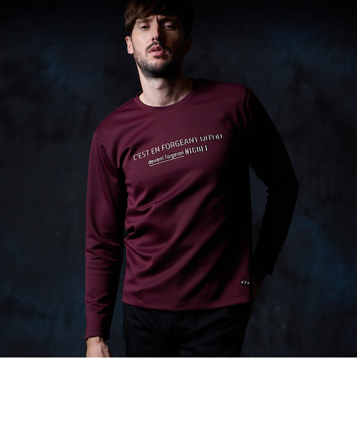 ストレッチポンチジェルプリント長袖Ｔシャツ