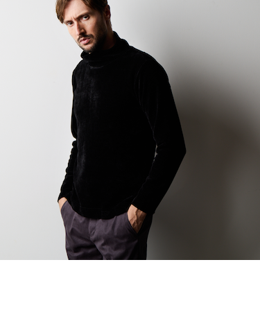 モールブロックジャガードモックネックプルオーバー