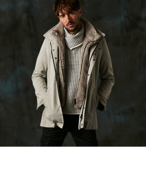 フード着脱2WAYスタンドコート