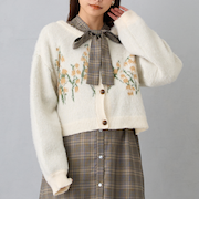 フラワージャガードカーディガン