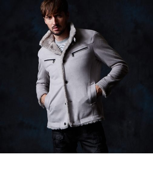 裏ボアムートン風スタンドブルゾン