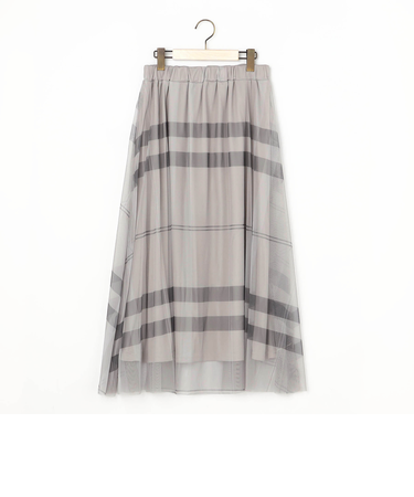 チュールチェックスカート