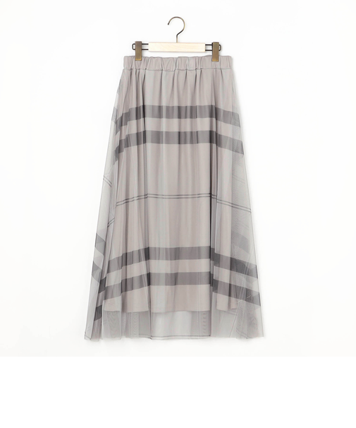 チュールチェックスカート