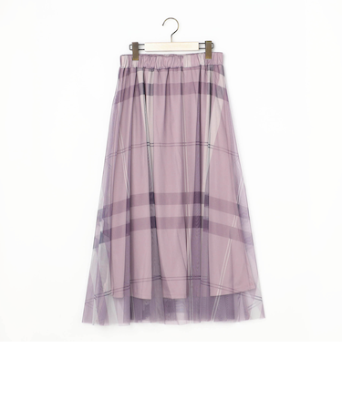 チュールチェックスカート