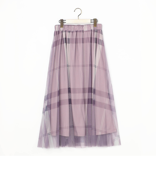 チュールチェックスカート