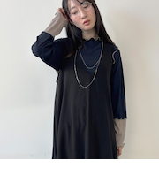 袖配色ランダムリブプルオーバー