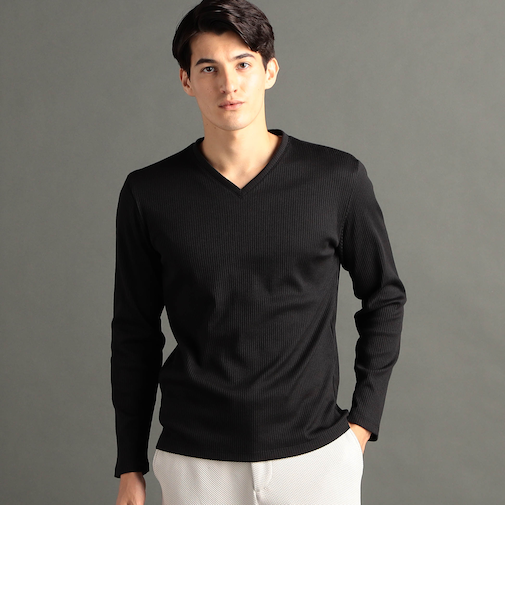 ブライトリブ Vネックカットソー