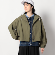 ボリューム袖ショートパーカージャケット