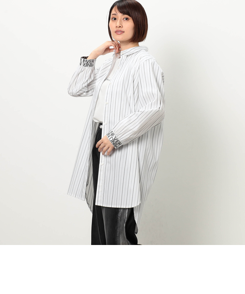 【WALDO】ストライプテープロゴ入りシャツ