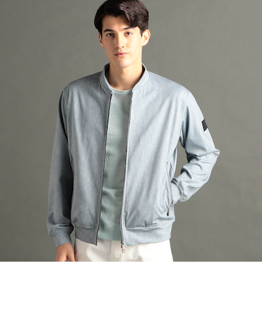 DELEGANT メランジプリントジャージ MA-1ジャケット