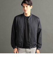 DELEGANT メランジプリントジャージ MA-1ジャケット