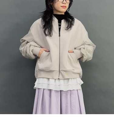 袖シアーブルゾン