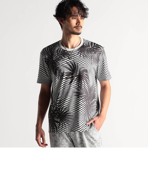 ジオメトリック＆ボタニカルプリント半袖Ｔシャツ