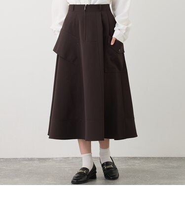 トレンチ風フレアスカート