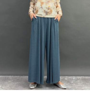 ランダムリブワイドパンツ