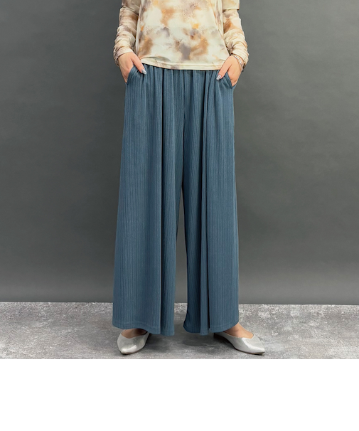 ランダムリブワイドパンツ