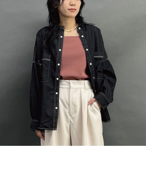 テンセル混デニムシャツ