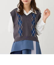 アーガイルパターンベスト