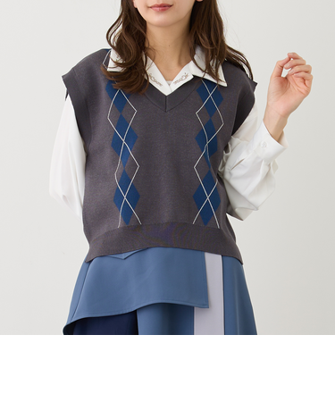 アーガイルパターンベスト
