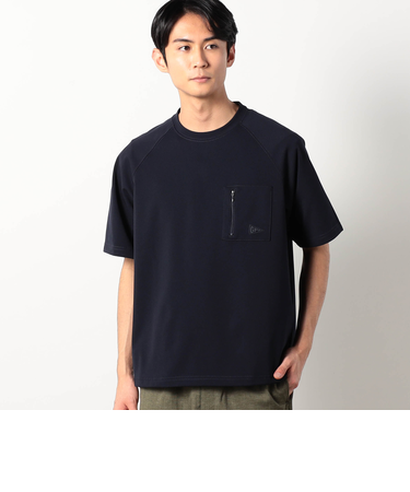 圧縮マイクロカノコ異素材切り替えTシャツ