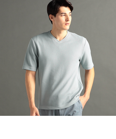 グラフィックジャカード VネックTシャツ