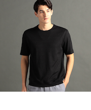 グラフィックジャカード クルーネックニットTシャツ