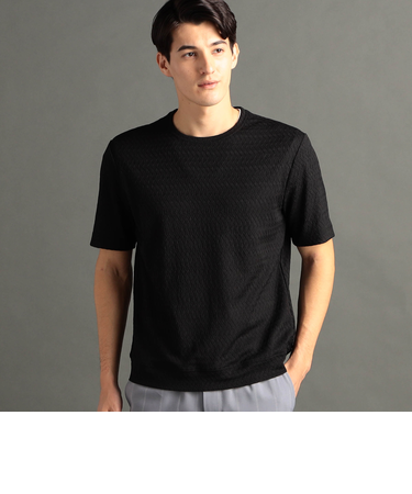 グラフィックジャカード クルーネックニットTシャツ