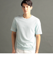 グラフィックジャカード クルーネックニットTシャツ