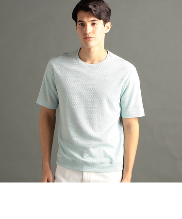 グラフィックジャカード クルーネックニットTシャツ