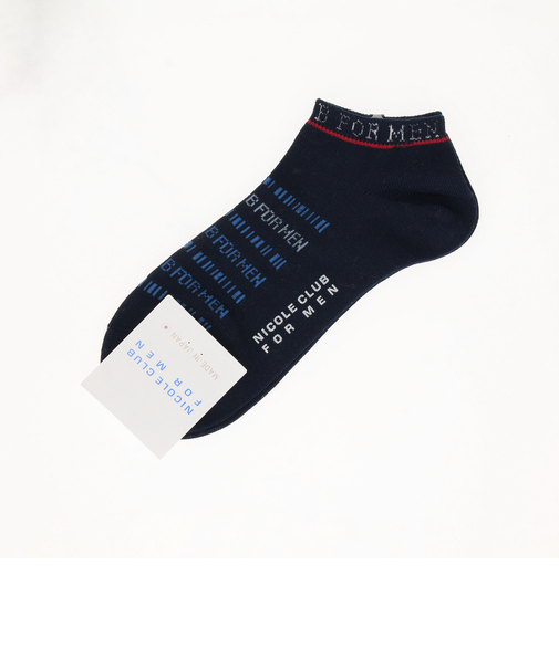 ライン×ロゴデザイン ショートソックス