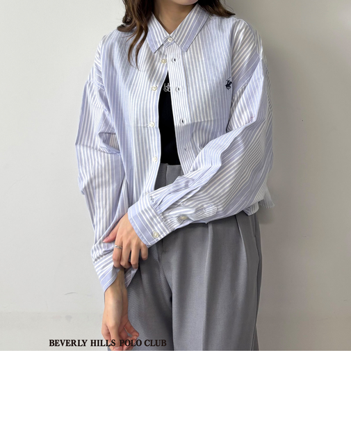 【BEVERLY HILLS POLO CLUB】クロップドシャツ